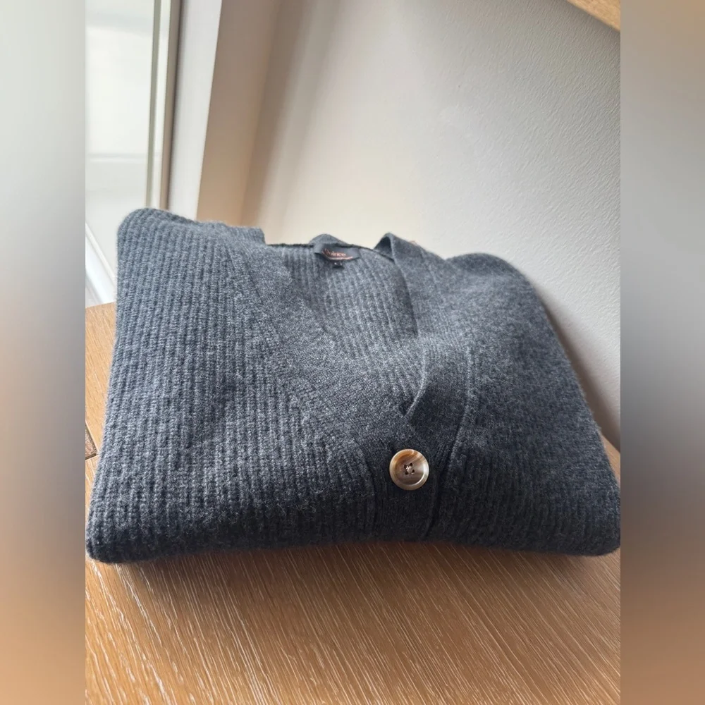 EUC Quince Mongolian Cashmere Fisherman Boxy Cropped Cardigan Sweater, Large - Picture 2 of 12